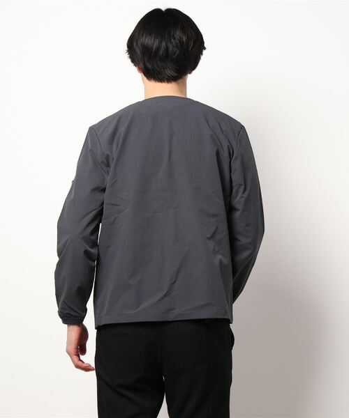 Grand PARK（グランドパーク）の「ポイントタッチノーカラーブルゾン（ノーカラージャケット・メンズ・チャコールグレー/ベージュ・MEDIUM/X-LARGE/LARGE）」の5枚目の写真