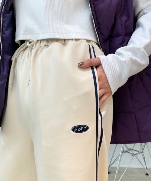WHO'S WHO gallery(フーズフーギャラリー)の「【SLOPPY/スロッピー】トラックパンツ(その他パンツ・レディース・ダークグリーン/ネイビー/アイボリー・MEDIUM)」の8枚目の写真