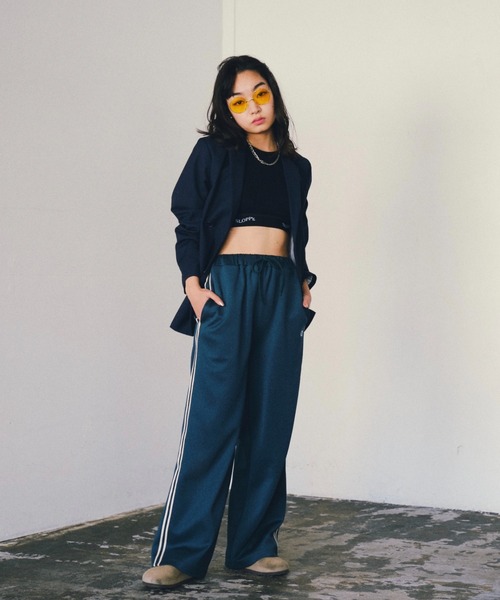 WHO'S WHO gallery(フーズフーギャラリー)の「【SLOPPY/スロッピー】トラックパンツ(その他パンツ・レディース・ダークグリーン/ネイビー/アイボリー・MEDIUM)」の7枚目の写真