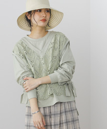 BEAMS HEART | BEAMS HEART / レースレイヤード カットソー【セットアイテム】(Tシャツ/カットソー)