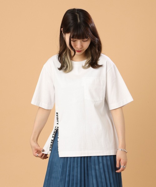 AVIREX（アヴィレックス）の「プリンテッド ファスナー トップス/PRINTED FASTENER TOPS（Tシャツ/カットソー・レディース・グリーン/オフホワイト/ネイビー・FREE）」の4枚目の写真