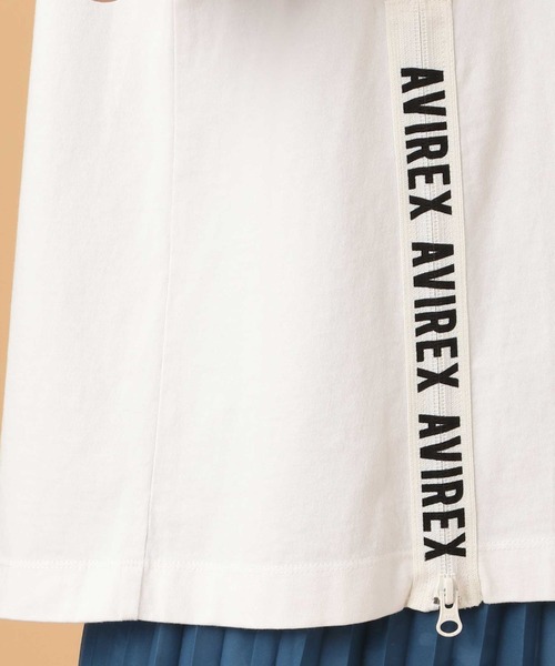 AVIREX（アヴィレックス）の「プリンテッド ファスナー トップス/PRINTED FASTENER TOPS（Tシャツ/カットソー・レディース・グリーン/オフホワイト/ネイビー・FREE）」の9枚目の写真