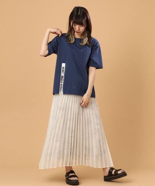 AVIREX（アヴィレックス）の「プリンテッド ファスナー トップス/PRINTED FASTENER TOPS（Tシャツ/カットソー・レディース・グリーン/オフホワイト/ネイビー・FREE）」の12枚目の写真