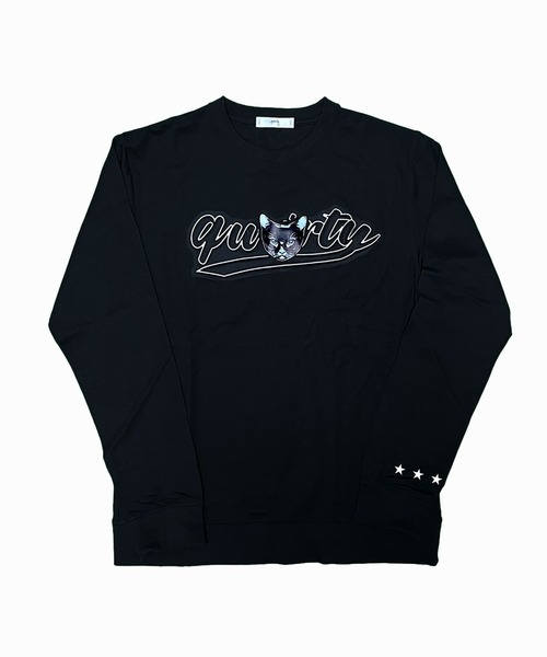 qwerty(クワーティ)の「qwerty (クワーティ)QT Cat Emboss Jersey Pullover(Tシャツ/カットソー・メンズ・ホワイト/ブラック・MEDIUM/LARGE/X-LARGE)」の1枚目の写真