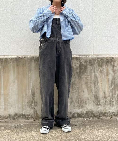 WEGO（ウィゴー）の「WEGO/ダメージショートシャツ（シャツ/ブラウス・レディース・グリーン系その他4/ブルー系その他4/ブラック系その他2/グレー系その他2・FREE）」の18枚目の写真