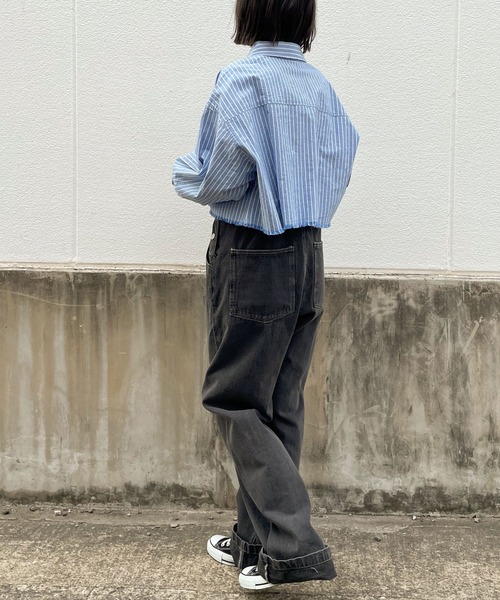 WEGO（ウィゴー）の「WEGO/ダメージショートシャツ（シャツ/ブラウス・レディース・グリーン系その他4/ブルー系その他4/ブラック系その他2/グレー系その他2・FREE）」の12枚目の写真