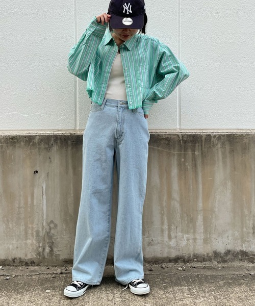 WEGO（ウィゴー）の「WEGO/ダメージショートシャツ（シャツ/ブラウス・レディース・グリーン系その他4/ブルー系その他4/ブラック系その他2/グレー系その他2・FREE）」の14枚目の写真