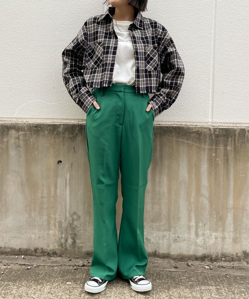 WEGO（ウィゴー）の「WEGO/ダメージショートシャツ（シャツ/ブラウス・レディース・グリーン系その他4/ブルー系その他4/ブラック系その他2/グレー系その他2・FREE）」の20枚目の写真