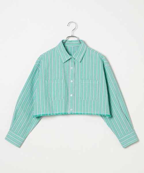 WEGO（ウィゴー）の「WEGO/ダメージショートシャツ（シャツ/ブラウス・レディース・グリーン系その他4/ブルー系その他4/ブラック系その他2/グレー系その他2・FREE）」の19枚目の写真