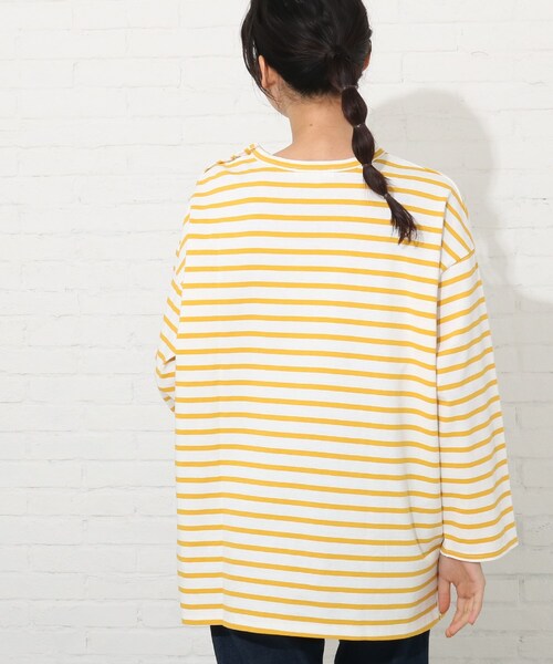 Cutie Blonde（キューティーブロンド）の「◆【S-L】天竺ボーダーカットソー（Tシャツ/カットソー・レディース・アイボリー/ブラック系2/ネイビー系7/イエロー系9・01/02/03）」の7枚目の写真