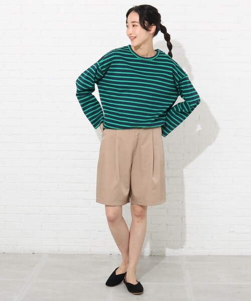 Cutie Blonde（キューティーブロンド）の「◆【S-L】天竺ボーダーカットソー（Tシャツ/カットソー・レディース・アイボリー/ブラック系2/ネイビー系7/イエロー系9・01/02/03）」の19枚目の写真