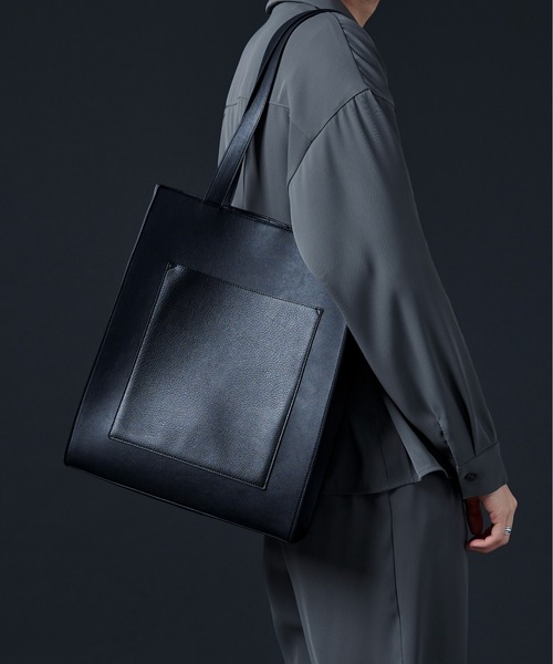 Ellno Loset（エルノロゼット）の「ビーガンレザートートバッグ（トートバッグ・メンズ・ブラック・FREE）」の2枚目の写真