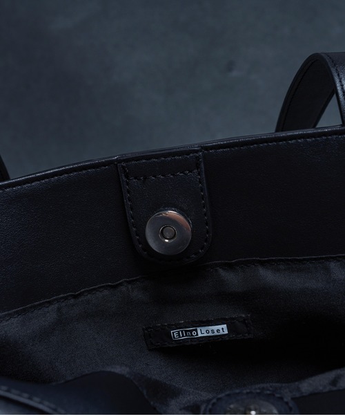 Ellno Loset（エルノロゼット）の「ビーガンレザートートバッグ（トートバッグ・メンズ・ブラック・FREE）」の5枚目の写真