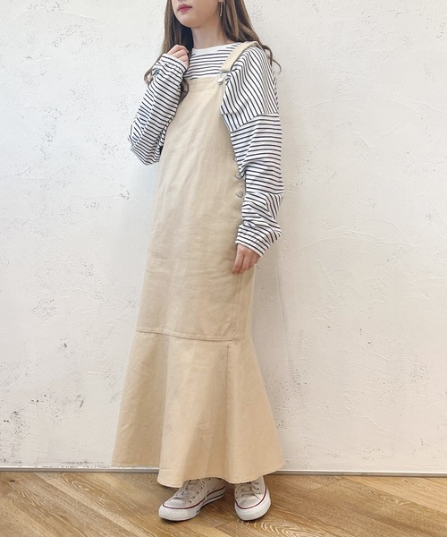 PairPair（ペアペア）の「マーメイドジャンスカ（つなぎ/オールインワン・レディース・オレンジ/ライトベージュ・フリー）」の7枚目の写真