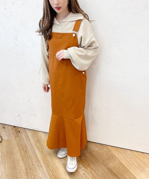 PairPair（ペアペア）の「マーメイドジャンスカ（つなぎ/オールインワン・レディース・オレンジ/ライトベージュ・フリー）」の14枚目の写真