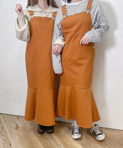 PairPair（ペアペア）の「マーメイドジャンスカ（つなぎ/オールインワン・レディース・オレンジ/ライトベージュ・フリー）」の11枚目の写真