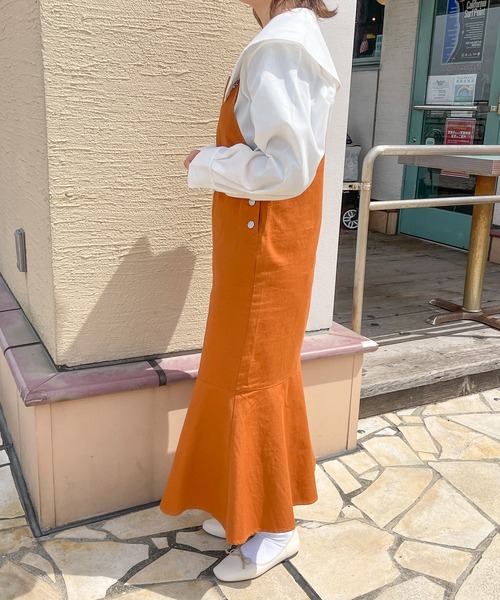 PairPair（ペアペア）の「マーメイドジャンスカ（つなぎ/オールインワン・レディース・オレンジ/ライトベージュ・フリー）」の21枚目の写真