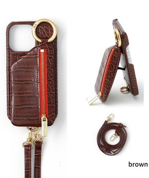 ajew（エジュー）の「ajew/エジュー/【ひも付き】クロコ iPhone13（スマホケース/カバー・メンズ・ブラック/ベージュ/ネイビー/ブラウン/グリーン/ピンク・FREE/F）」の10枚目の写真