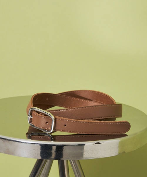 Aunt Marie's(アントマリーズ)の「フェイクレザースクエアバックルベルト(ベルト・レディース・ベージュ/ブラウン/ブラック・FREE)」の7枚目の写真