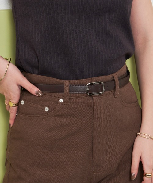 Aunt Marie's(アントマリーズ)の「フェイクレザースクエアバックルベルト(ベルト・レディース・ベージュ/ブラウン/ブラック・FREE)」の12枚目の写真