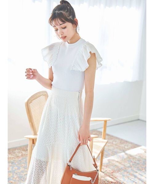 dazzlin（ダズリン）の「フラワーレースアンバランススカート（スカート・レディース・ブラック/オフホワイト・SMALL/MEDIUM）」の8枚目の写真