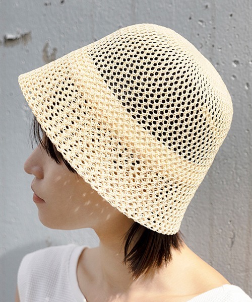 CONTROL FREAK / CTFK(コントロールフリーク)の「CONTROL FREAK(コントロールフリーク)透かしサーモバケット(ハット・レディース・アイボリー/ブラック/グレー/カーキ・FREE)」の2枚目の写真