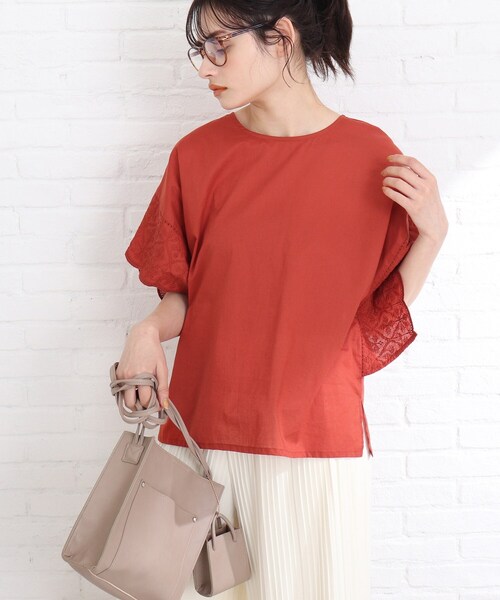 Cutie Blonde（キューティーブロンド）の「◆【インド綿】刺繍ブラウス（シャツ/ブラウス・レディース・マスタード/ダークオレンジ/ライトグリーン/オフホワイト・00）」の4枚目の写真