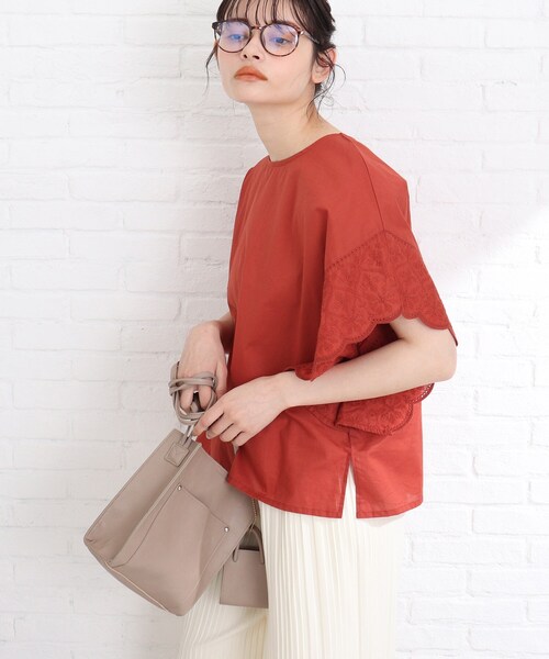 Cutie Blonde（キューティーブロンド）の「◆【インド綿】刺繍ブラウス（シャツ/ブラウス・レディース・マスタード/ダークオレンジ/ライトグリーン/オフホワイト・00）」の7枚目の写真