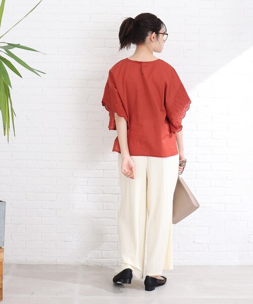 Cutie Blonde（キューティーブロンド）の「◆【インド綿】刺繍ブラウス（シャツ/ブラウス・レディース・マスタード/ダークオレンジ/ライトグリーン/オフホワイト・00）」の10枚目の写真