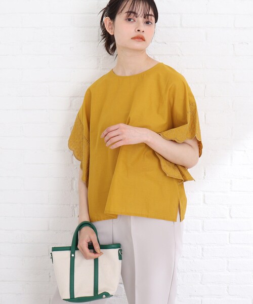 Cutie Blonde（キューティーブロンド）の「◆【インド綿】刺繍ブラウス（シャツ/ブラウス・レディース・マスタード/ダークオレンジ/ライトグリーン/オフホワイト・00）」の12枚目の写真