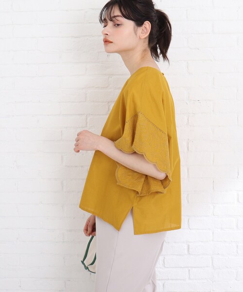 Cutie Blonde（キューティーブロンド）の「◆【インド綿】刺繍ブラウス（シャツ/ブラウス・レディース・マスタード/ダークオレンジ/ライトグリーン/オフホワイト・00）」の13枚目の写真