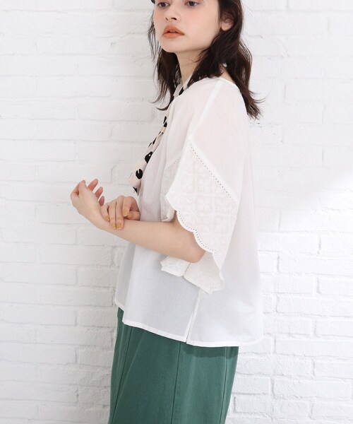 Cutie Blonde（キューティーブロンド）の「◆【インド綿】刺繍ブラウス（シャツ/ブラウス・レディース・マスタード/ダークオレンジ/ライトグリーン/オフホワイト・00）」の18枚目の写真