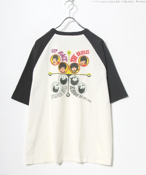 The Beatles(ザビートルズ)の「THE Beatles ザ ビートルズ ラグラン バックプリントTシャツ(Tシャツ/カットソー・メンズ・オフホワイト/スミクロ・M/L)」の9枚目の写真
