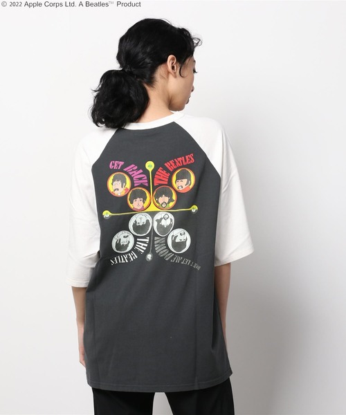 tシャツ 「THE BEATLES/ザ ビートルズ」ラグランスリーブTシャツ/バックプリント レディース メンズ THE BEATLES/ザ ビートルズ】ツアーフォトプリントラグラン
