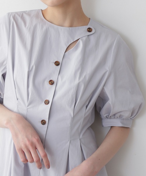 N.（N. Natural Beauty Basic）（エヌエヌナチュラルビューティーベーシック）の「◆カーブフラップコットンワンピース（ワンピース・レディース・スミクロ/ブルー/ホワイト・MEDIUM）」の10枚目の写真