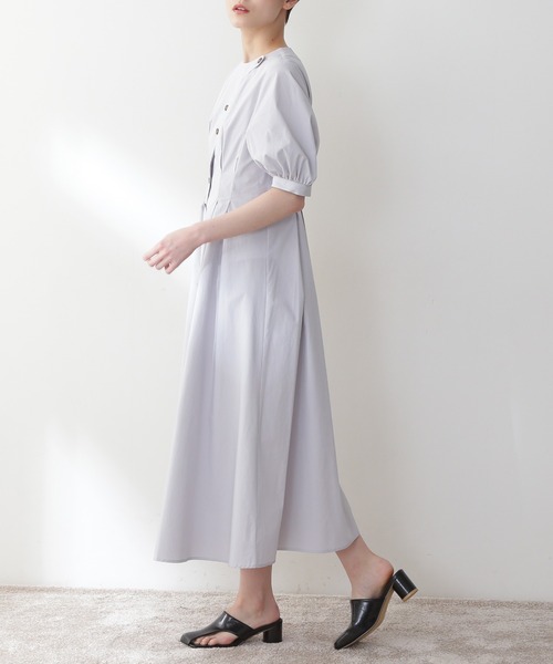 N.（N. Natural Beauty Basic）（エヌエヌナチュラルビューティーベーシック）の「◆カーブフラップコットンワンピース（ワンピース・レディース・スミクロ/ブルー/ホワイト・MEDIUM）」の8枚目の写真