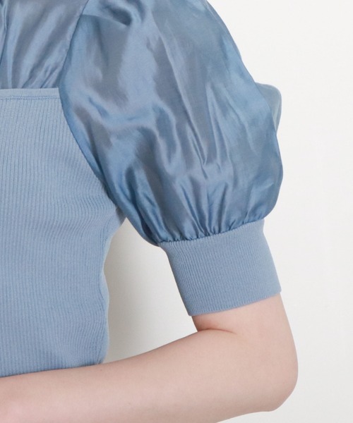 archives（アルシーヴ）の「シアーキリカエニットプルオーバー（ニット/セーター・レディース・ブラック/ブルー/アイボリー・MEDIUM）」の6枚目の写真