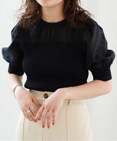 archives（アルシーヴ）の「シアーキリカエニットプルオーバー（ニット/セーター・レディース・ブラック/ブルー/アイボリー・MEDIUM）」の13枚目の写真