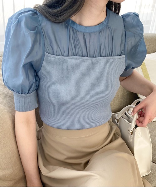 archives（アルシーヴ）の「シアーキリカエニットプルオーバー（ニット/セーター・レディース・ブラック/ブルー/アイボリー・MEDIUM）」の18枚目の写真