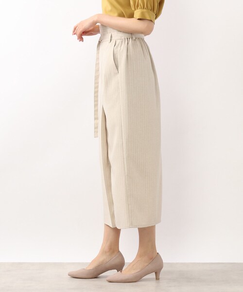 DRESKIP（ドレスキップ）の「◆麻調ナロ－細ベルト付スカート（スカート・レディース・ダークグリーン/ネイビー/ベージュ系その他5・02/03/04）」の8枚目の写真