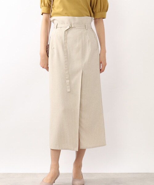 DRESKIP（ドレスキップ）の「◆麻調ナロ－細ベルト付スカート（スカート・レディース・ダークグリーン/ネイビー/ベージュ系その他5・02/03/04）」の15枚目の写真