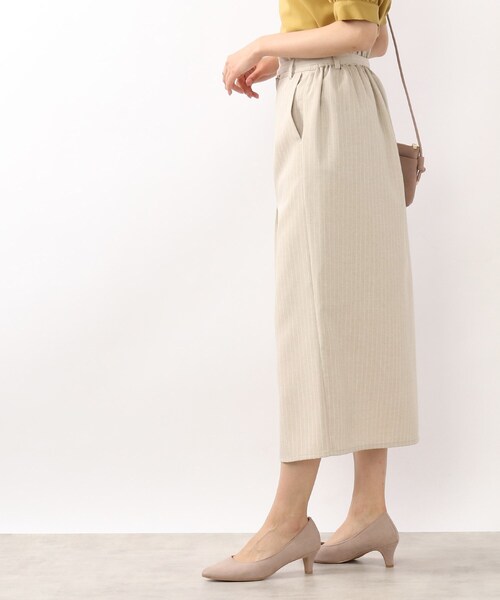 DRESKIP（ドレスキップ）の「◆麻調ナロ－細ベルト付スカート（スカート・レディース・ダークグリーン/ネイビー/ベージュ系その他5・02/03/04）」の14枚目の写真