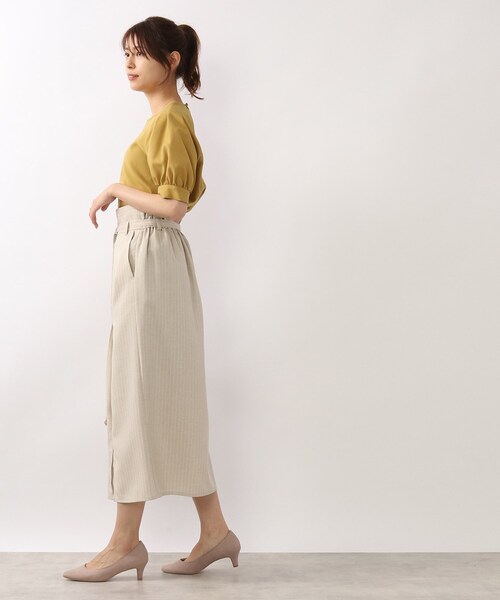 DRESKIP（ドレスキップ）の「◆麻調ナロ－細ベルト付スカート（スカート・レディース・ダークグリーン/ネイビー/ベージュ系その他5・02/03/04）」の11枚目の写真