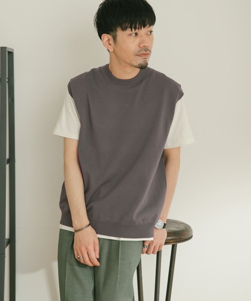 ITEMS URBANRESEARCH（アイテムズ アーバンリサーチ）の「マシンウォッシャブル ニットベスト（ベスト・メンズ・チャコールグレー/ブラック/ブラウン・MEDIUM/LARGE）」の3枚目の写真