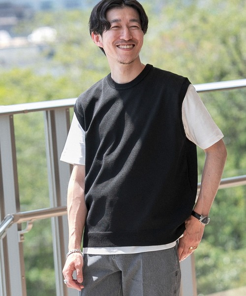 ITEMS URBANRESEARCH（アイテムズ アーバンリサーチ）の「マシンウォッシャブル ニットベスト（ベスト・メンズ・チャコールグレー/ブラック/ブラウン・MEDIUM/LARGE）」の13枚目の写真