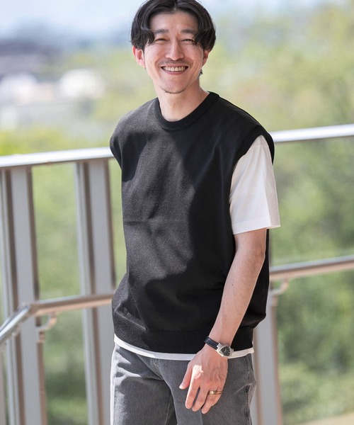 ITEMS URBANRESEARCH（アイテムズ アーバンリサーチ）の「マシンウォッシャブル ニットベスト（ベスト・メンズ・チャコールグレー/ブラック/ブラウン・MEDIUM/LARGE）」の20枚目の写真