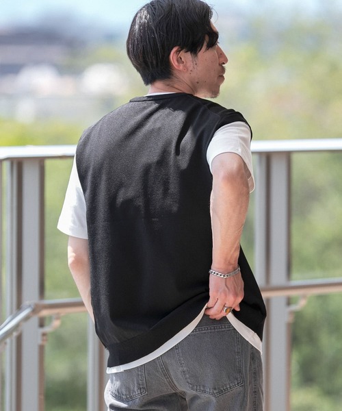 ITEMS URBANRESEARCH（アイテムズ アーバンリサーチ）の「マシンウォッシャブル ニットベスト（ベスト・メンズ・チャコールグレー/ブラック/ブラウン・MEDIUM/LARGE）」の7枚目の写真