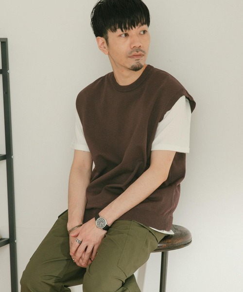 ITEMS URBANRESEARCH（アイテムズ アーバンリサーチ）の「マシンウォッシャブル ニットベスト（ベスト・メンズ・チャコールグレー/ブラック/ブラウン・MEDIUM/LARGE）」の14枚目の写真