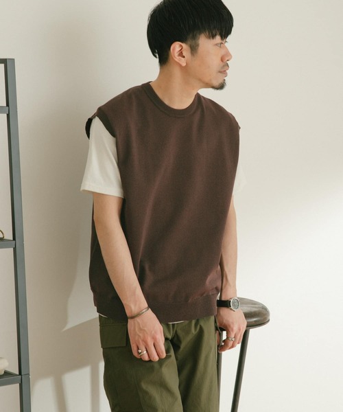 ITEMS URBANRESEARCH（アイテムズ アーバンリサーチ）の「マシンウォッシャブル ニットベスト（ベスト・メンズ・チャコールグレー/ブラック/ブラウン・MEDIUM/LARGE）」の8枚目の写真