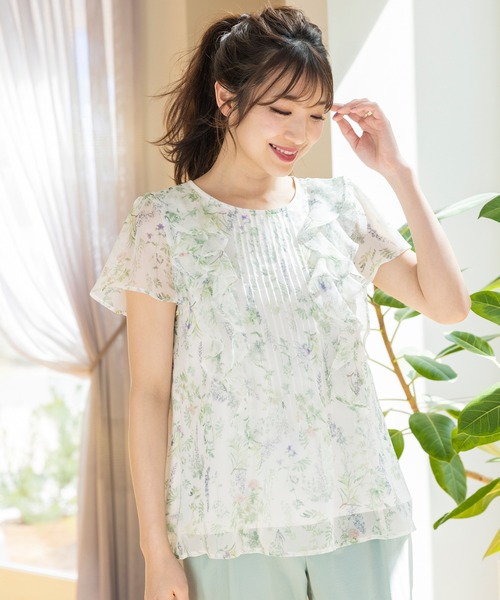ローズティアラ フリル袖パイピングブラウス 42 【再入荷】 トップス フロムニル ヴィンテージ ブラウス nil from シャツ/ブラウス(半袖/袖なし)